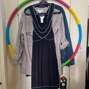 Max Studio Black and Gray Dress
